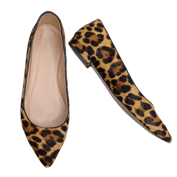 J. Crew Shoes J Crew Leopard Print Calf Hair Pointed Toe Flats Poshmark